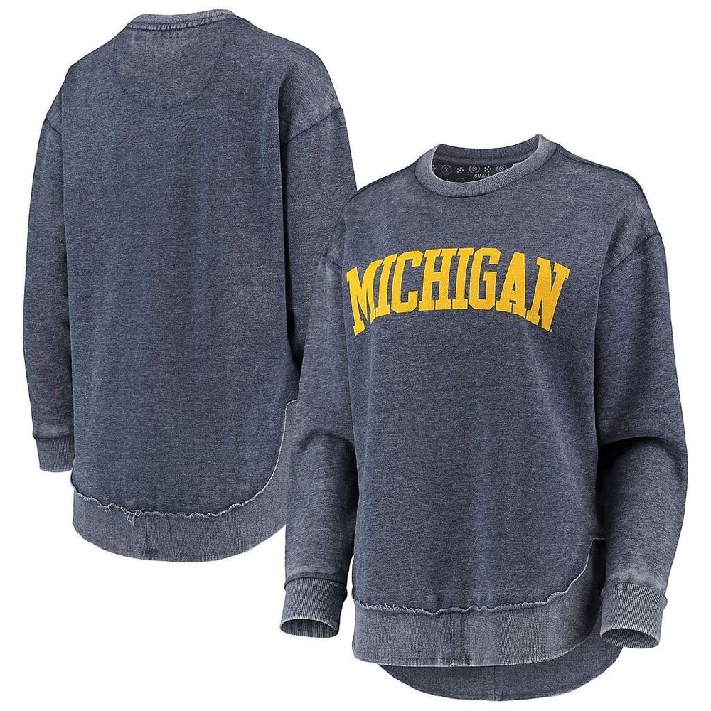 Pressbox Michigan Wolverines Vintage Wash Pullover Oversized Sweatshirt M